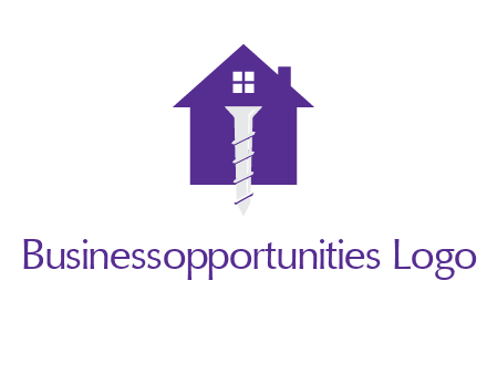 screw and house construction logo