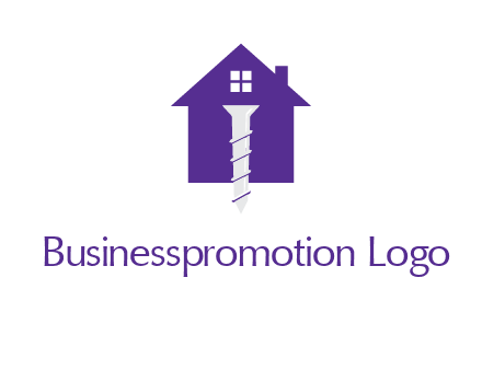 screw and house construction logo