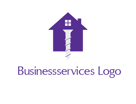 screw and house construction logo