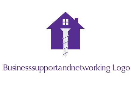 screw and house construction logo