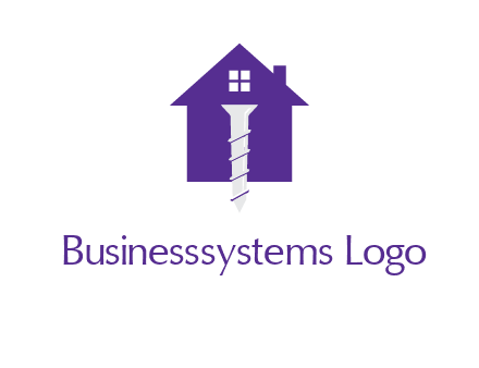 screw and house construction logo