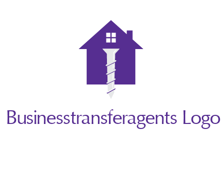 screw and house construction logo