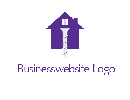 screw and house construction logo