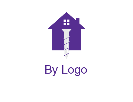 screw and house construction logo