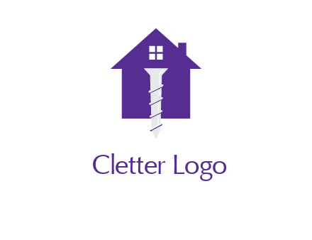 screw and house construction logo