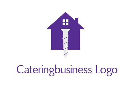 screw and house construction logo