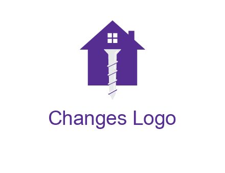 screw and house construction logo