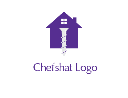 screw and house construction logo