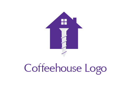 screw and house construction logo