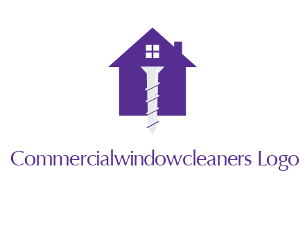 screw and house construction logo