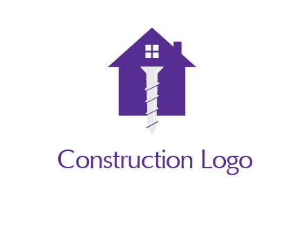 screw and house construction logo