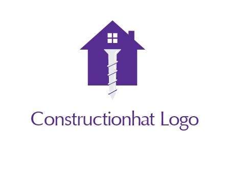 screw and house construction logo