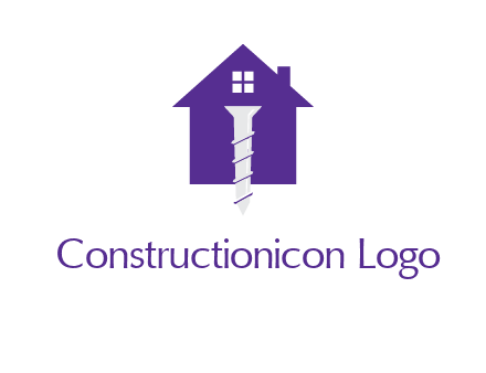 screw and house construction logo