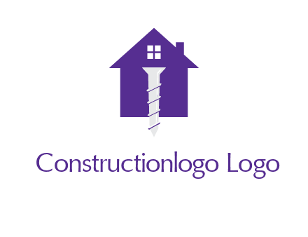 screw and house construction logo