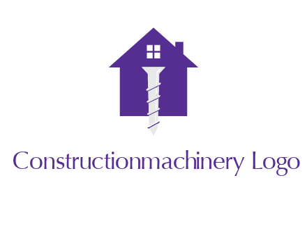 screw and house construction logo