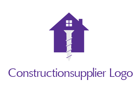 screw and house construction logo