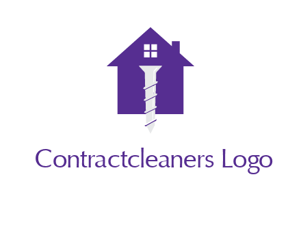 screw and house construction logo