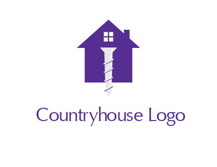screw and house construction logo