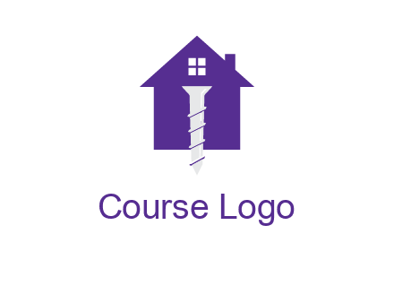 screw and house construction logo