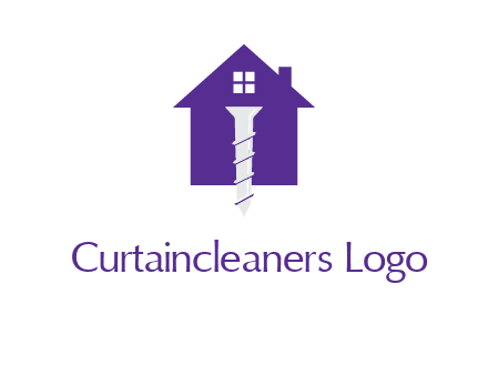 screw and house construction logo