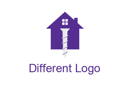 screw and house construction logo