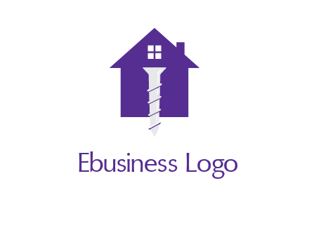 screw and house construction logo