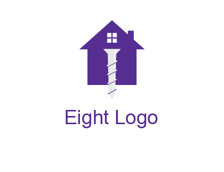 screw and house construction logo
