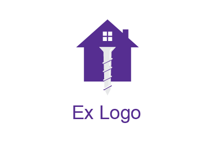 screw and house construction logo