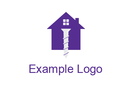 screw and house construction logo