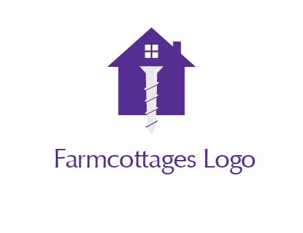 screw and house construction logo