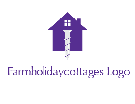 screw and house construction logo