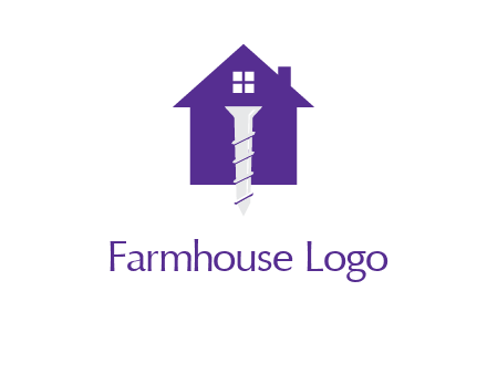 screw and house construction logo