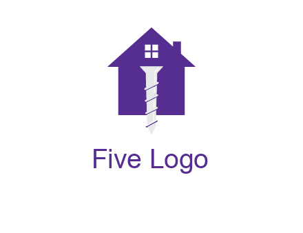 screw and house construction logo