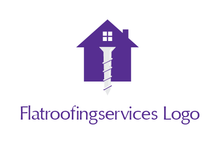 screw and house construction logo