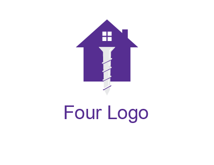 screw and house construction logo