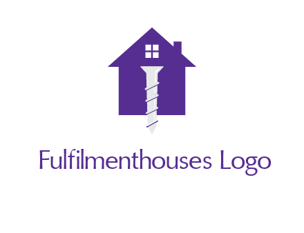 screw and house construction logo