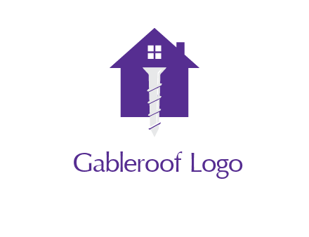 screw and house construction logo