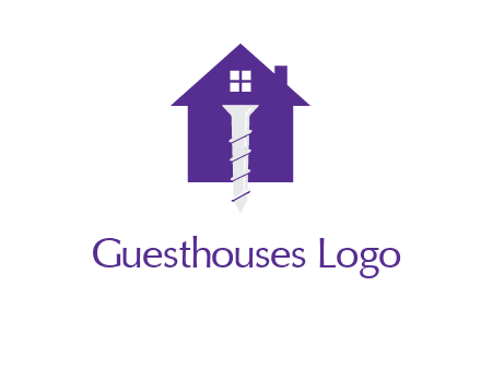 screw and house construction logo