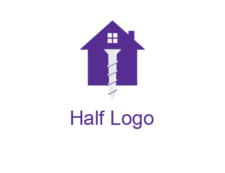 screw and house construction logo