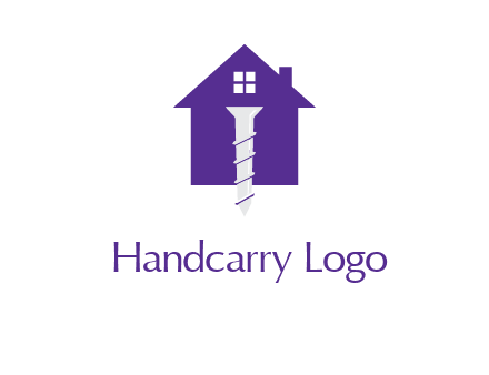 screw and house construction logo