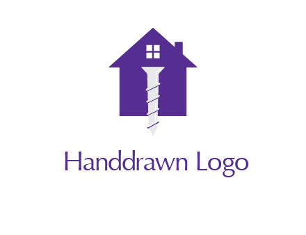 screw and house construction logo