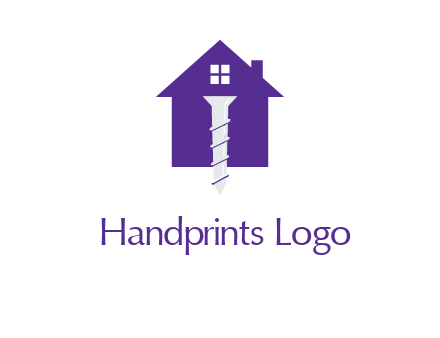 screw and house construction logo
