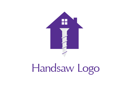 screw and house construction logo