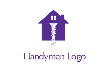 screw and house construction logo