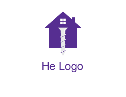 screw and house construction logo
