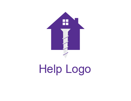 screw and house construction logo