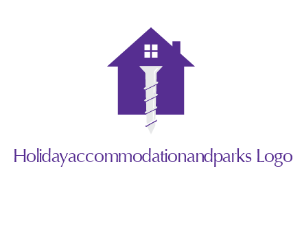 screw and house construction logo
