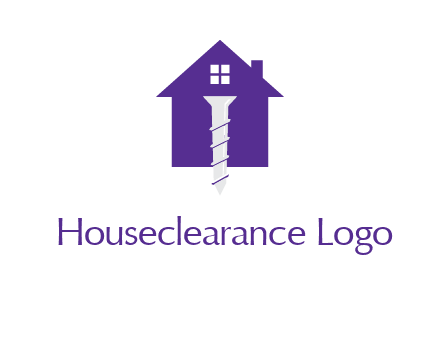 screw and house construction logo