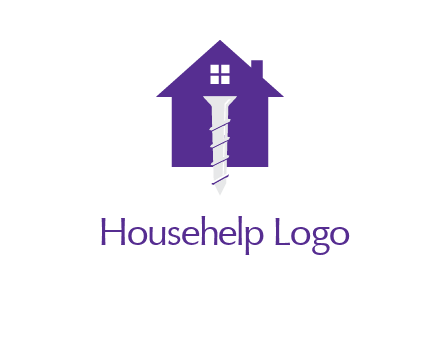 screw and house construction logo