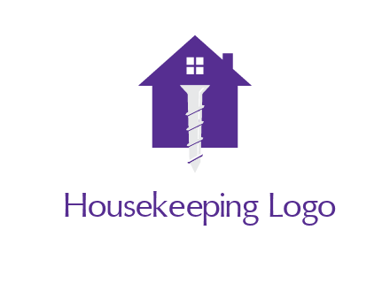 screw and house construction logo
